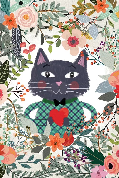 Cat And Heart by Mia Charro wall art