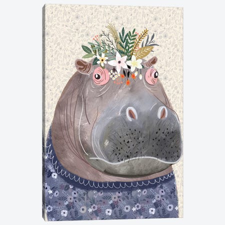 Hippo Canvas Print #MIO81} by Mia Charro Canvas Art Print