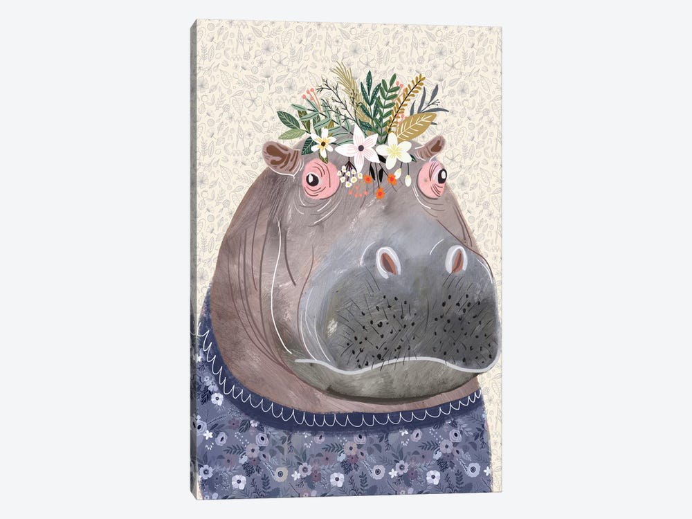 Hippo by Mia Charro 1-piece Canvas Print