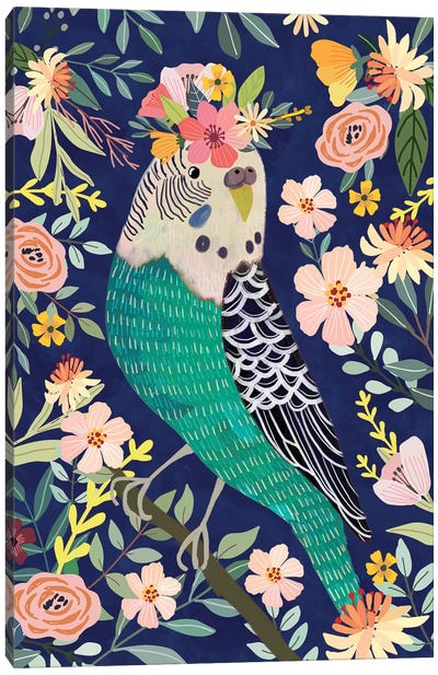 Parakeet Canvas Art Print - Mia Charro