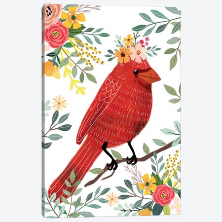 Red Bird Canvas Print #MIO88} by Mia Charro Canvas Print