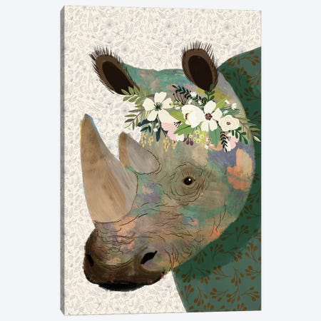 Rhino Canvas Print #MIO89} by Mia Charro Canvas Print