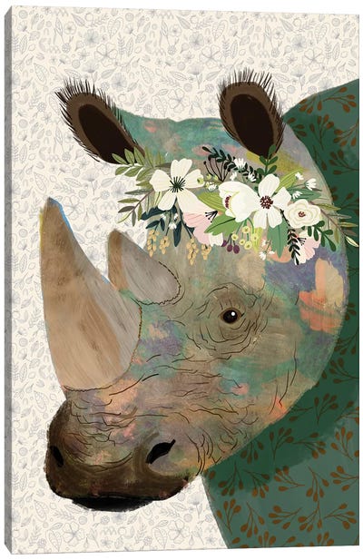 Rhino Canvas Art Print - Mia Charro