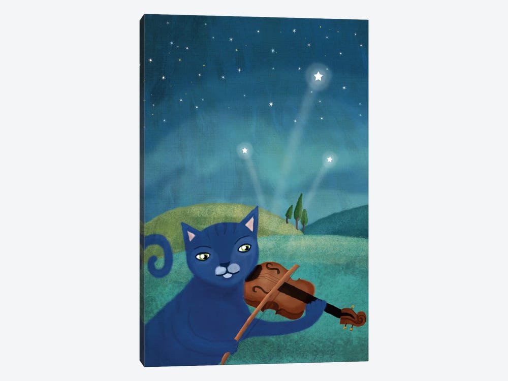 Cat And Violin by Mia Charro 1-piece Canvas Art Print