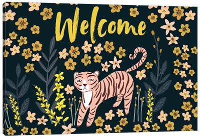 Tiger Welcome Canvas Art Print - Tiger Art