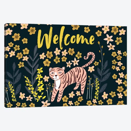 Tiger Welcome Canvas Print #MIO94} by Mia Charro Canvas Print