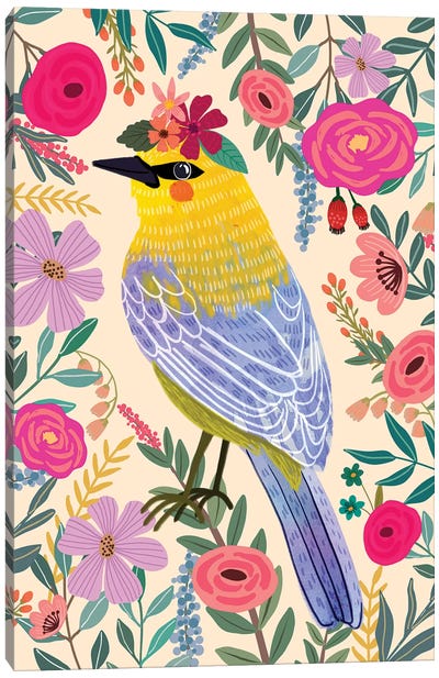 Warbler Canvas Art Print - Mia Charro
