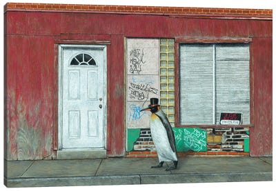 Mr. Penguin Canvas Art Print - Mikhail Vedernikov