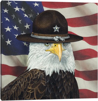 USA Sheriff Canvas Art Print - Eagle Art