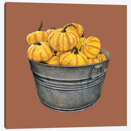 A Basin With Pumpkins Canvas Print #MIV201} by Mikhail Vedernikov Art Print