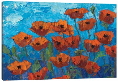 Summer Day Poppies Canvas Art Print - Palette Knife Prints