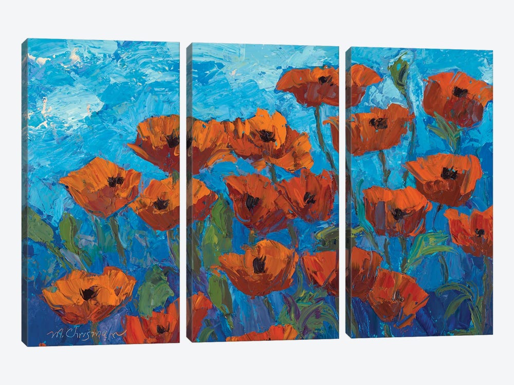 Summer Day Poppies by Michelle Chrisman 3-piece Canvas Print