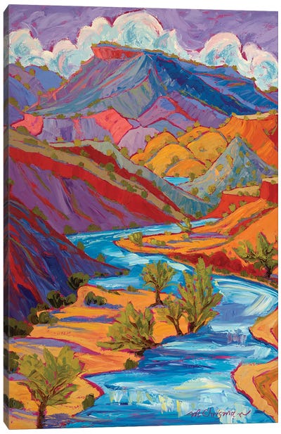 Summer Skys Over Rushing Rivers Canvas Art Print - Southwest Décor