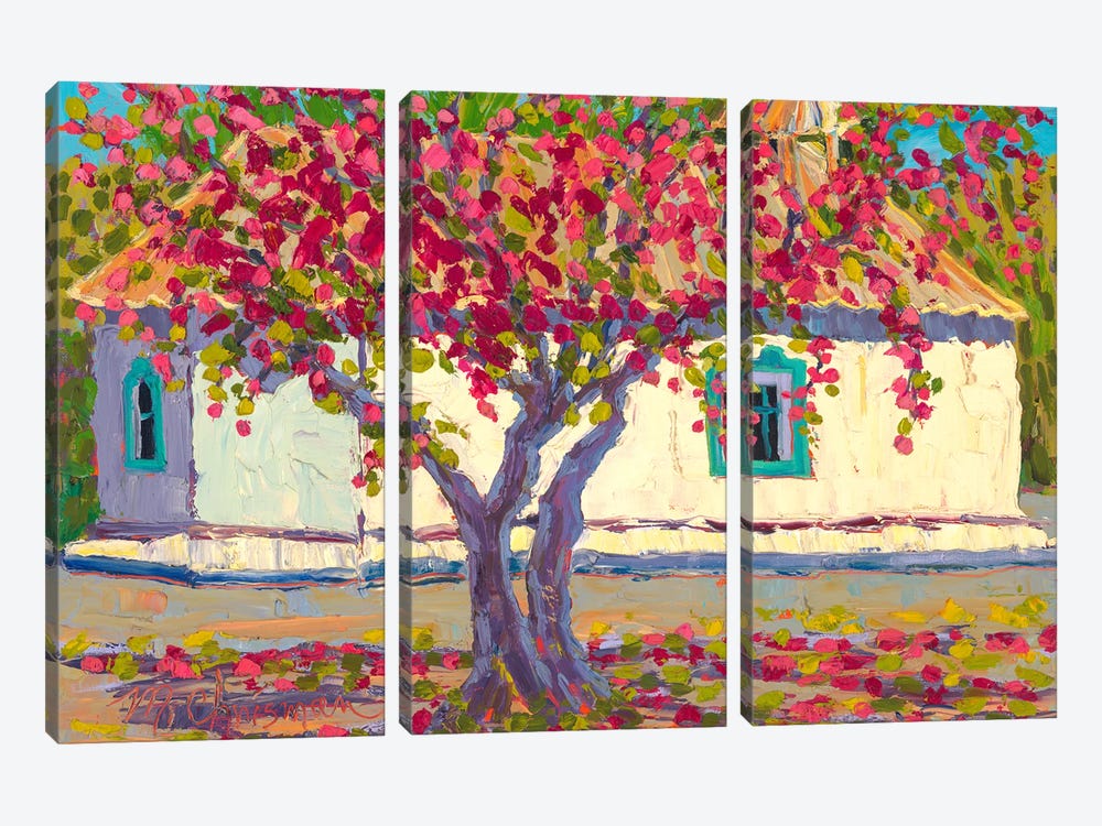 Apple Blossoms at Santa Cruz Chapel by Michelle Chrisman 3-piece Canvas Art