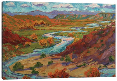 Autumn On The Chama Canvas Art Print - New Mexico Art