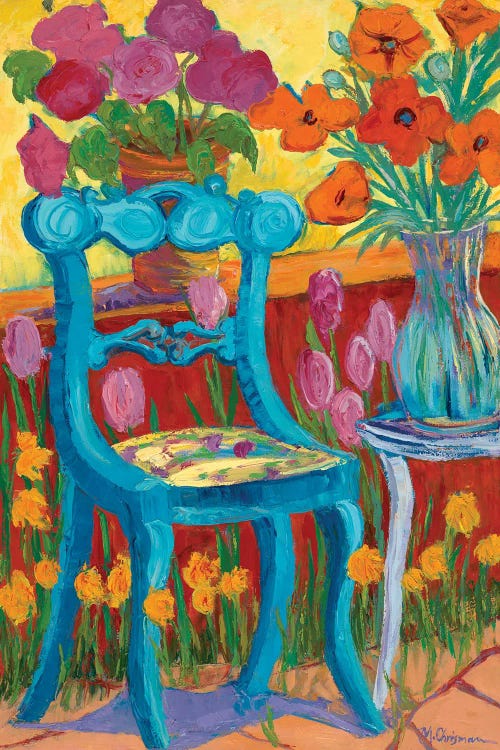 Blue Garden Chair by Michelle Chrisman wall art