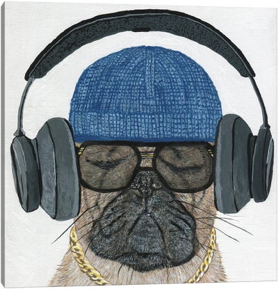 Feelin’ The Groove Canvas Art Print - French Bulldog Art