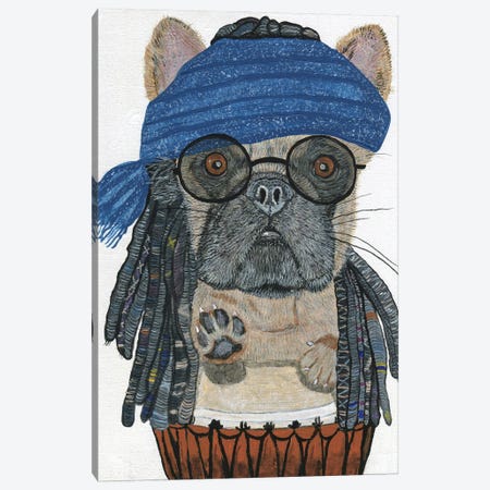 Hippie Frenchie Canvas Print #MIY8} by Melissa Symons Canvas Print