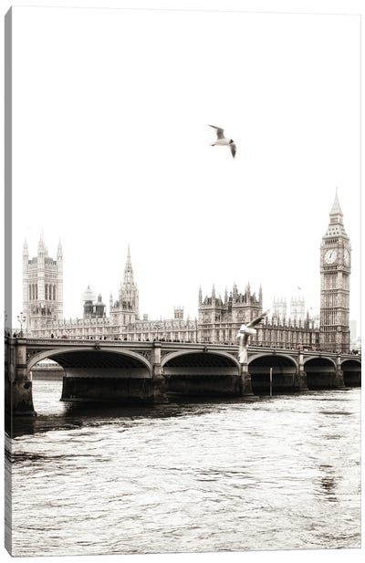 London I Canvas Art Print - Black & White Cityscapes