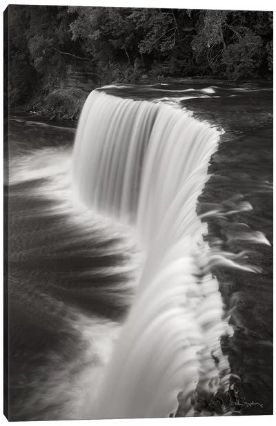 Tahquamenon Falls Michigan II in Black & White  Canvas Art Print - Alan Majchrowicz
