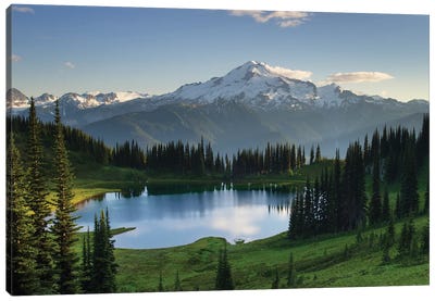 USA, Washington State. Image Lake and Glacier Peak seen from Miner's Ridge, Glacier Peak Wilderness North Cascades Canvas Art Print