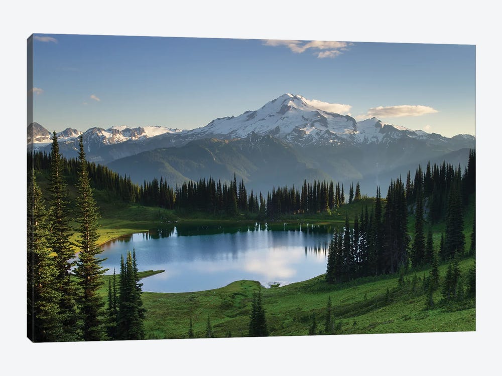 USA, Washington State. Image Lake and Glacier Peak seen from Miner's Ridge, Glacier Peak Wilderness North Cascades by Alan Majchrowicz 1-piece Canvas Print