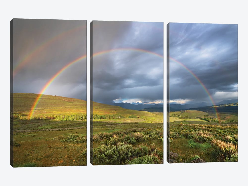 Rainbow Over Methow Valley, North Cascades, Washington State by Alan Majchrowicz 3-piece Canvas Art