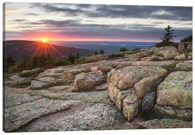 Acadia National Park Sunset Canvas Art Print - Cottagecore Goes Coastal