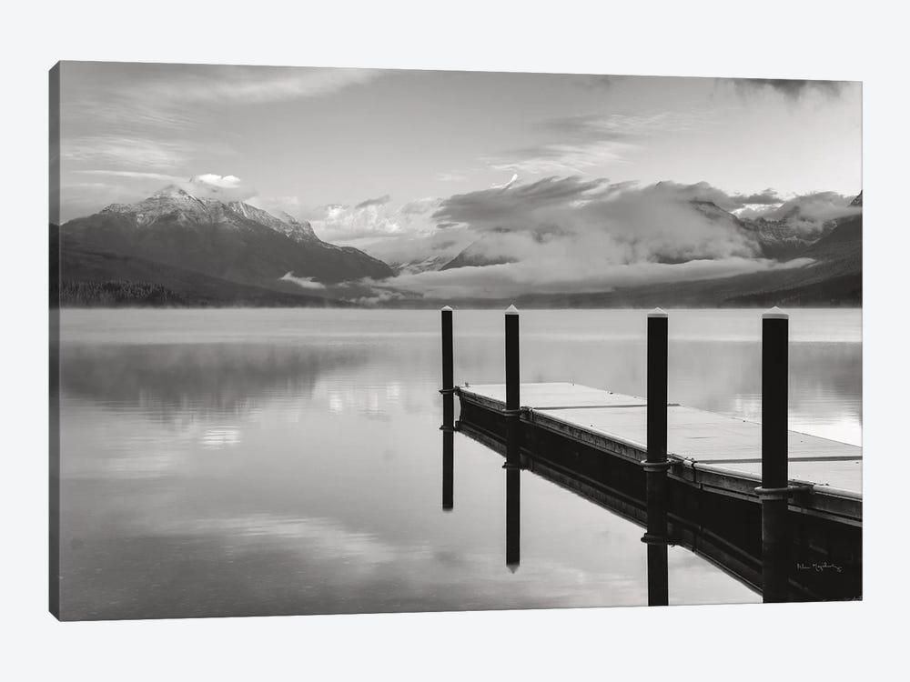 Lake McDonald Dock In Black & White by Alan Majchrowicz 1-piece Canvas Art