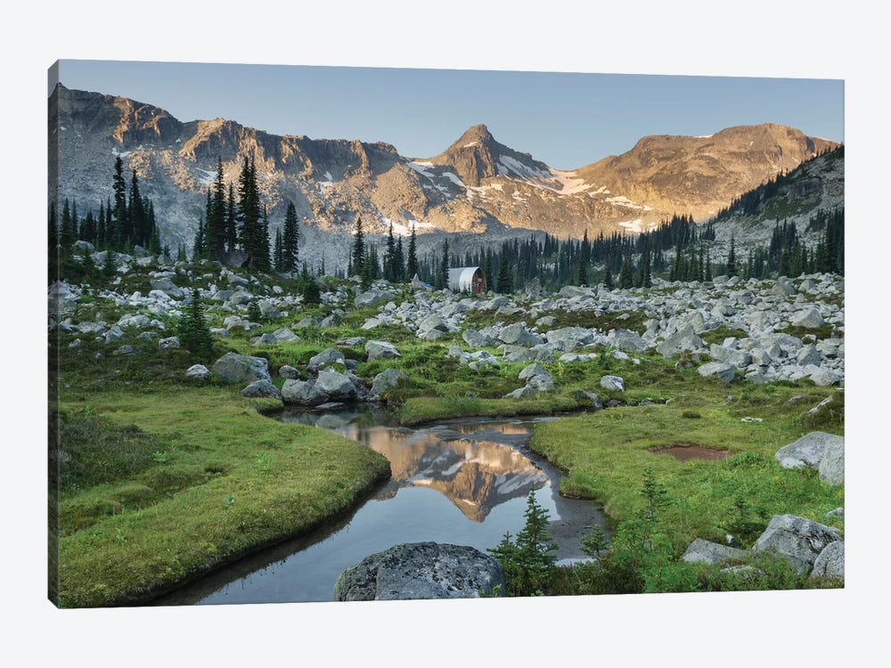 Mountains Reflected In Creek, Subalpine Meadows Of Marriott Basin, Coast Mountains, British Columbia by Alan Majchrowicz 1-piece Art Print
