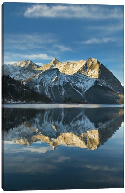 Canada, Alberta. Sunrise over Mount Sarrail and Mount Foch Kananaskis Lake, Peter Lougheed Provincial Park Canvas Art Print - Alan Majchrowicz