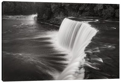 Tahquamenon Falls Michigan I in Black & White  Canvas Art Print - Alan Majchrowicz