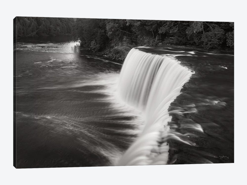 Tahquamenon Falls Michigan I in Black & White  by Alan Majchrowicz 1-piece Canvas Art