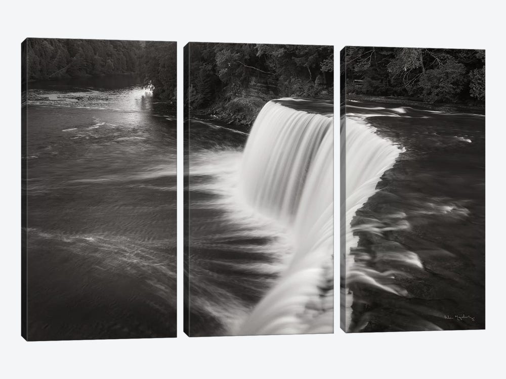 Tahquamenon Falls Michigan I in Black & White  by Alan Majchrowicz 3-piece Canvas Art