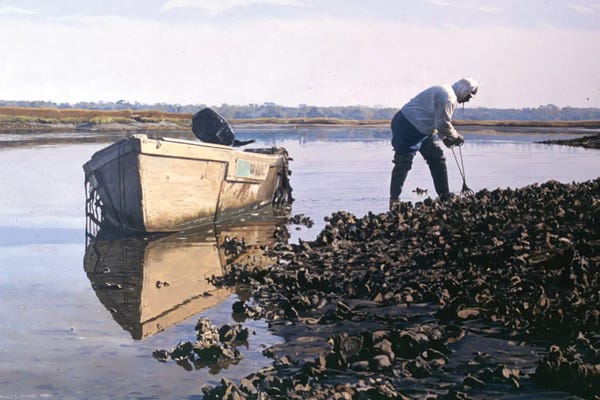 Michael J. Harrell: Oysterman At Daybreak by Michael J. Harrell