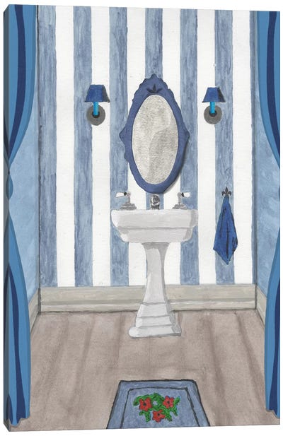 Blue Batroom I Canvas Art Print