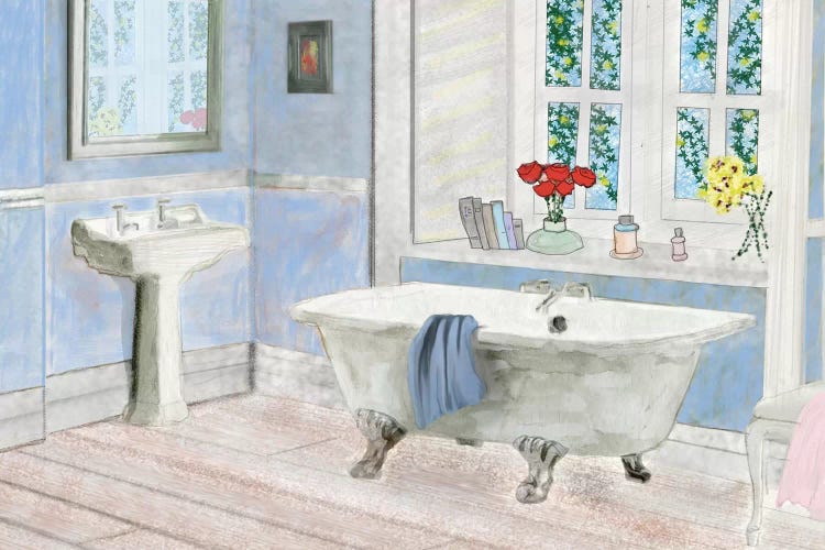 Blue Batroom IV by Martin James wall art