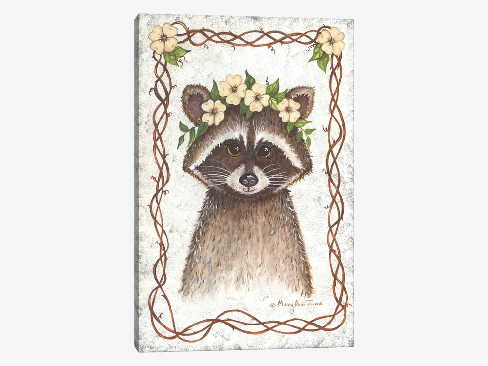 Raccoon by Mary Ann June 1-piece Canvas Print