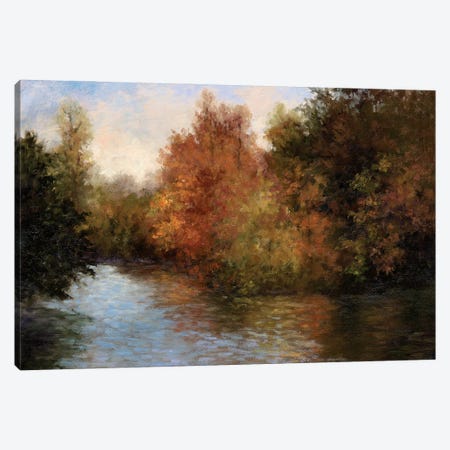 A Light On The Lake Canvas Print #MJW3} by Mary Jean Weber Canvas Artwork