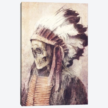 Chief Skull Canvas Print #MKB100} by Mike Koubou Canvas Wall Art