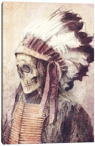 Chief Skull Canvas Art Print - Skeleton Art