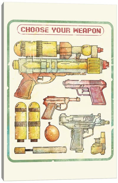 Choose Your Weapon Canvas Art Print - Mike Koubou