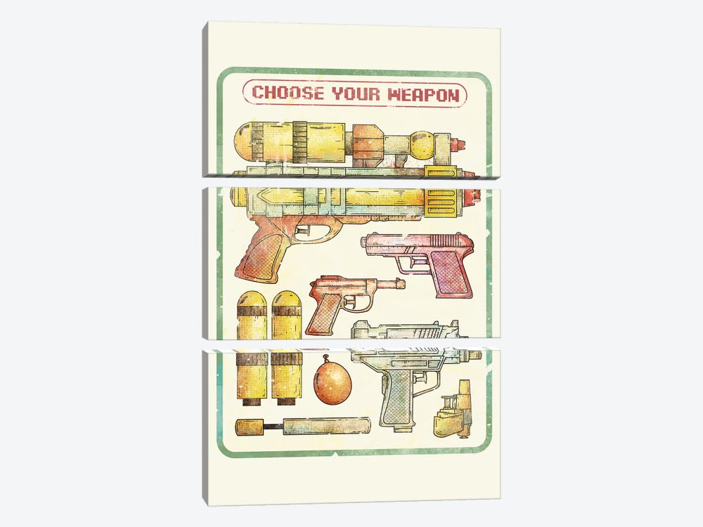 Choose Your Weapon by Mike Koubou 3-piece Canvas Artwork