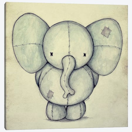 Cute Elephant Canvas Print #MKB11} by Mike Koubou Canvas Art