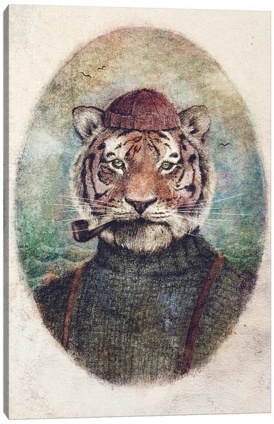 Wild Ocean Canvas Art Print - Tiger Art