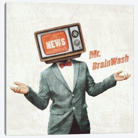 Mr Brainwash Canvas Print #MKB166} by Mike Koubou Art Print