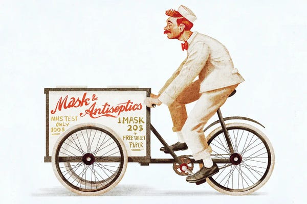 Satirical Humor: Masks for everyone by Mike Koubou