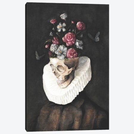 Flowers Skull Canvas Print #MKB174} by Mike Koubou Canvas Art