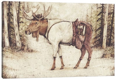 Lumberjack Season Canvas Art Print - Moose Art