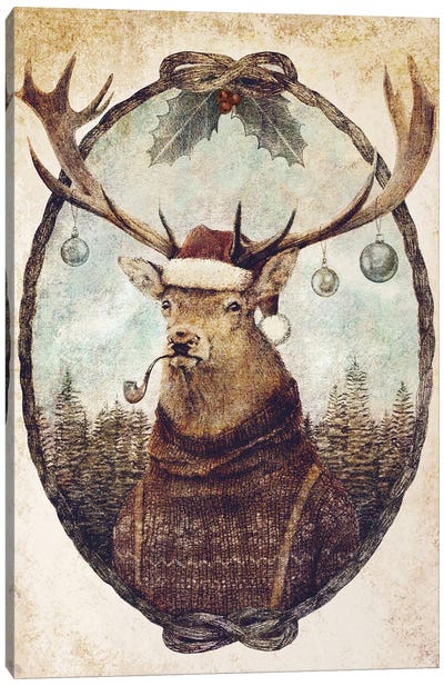 Thinking Wild Christmas Canvas Art Print - Mike Koubou